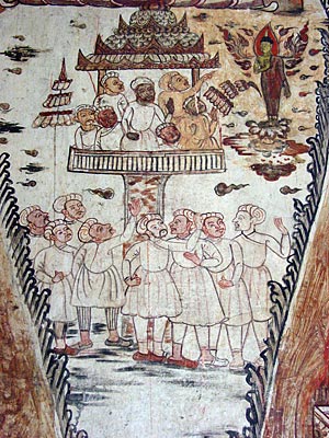 Mural Painting at Wat Ko Kaew Suttharam, Phetchaburi