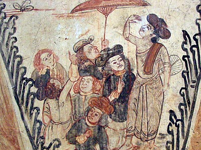 Mural Painting at Wat Ko Kaeo Suttharam, Phetchaburi